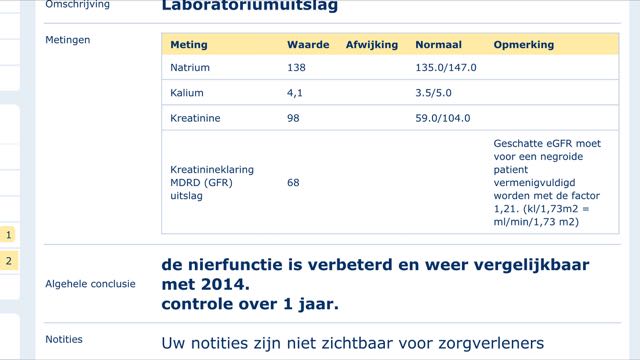 Lab uitslag